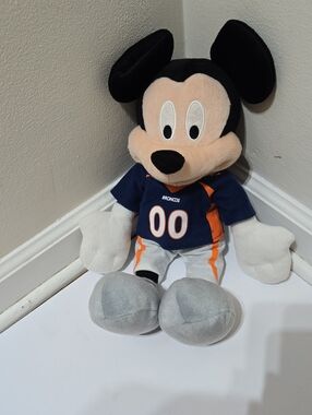 Mickey Mouse Plush in Broncos Jersey
